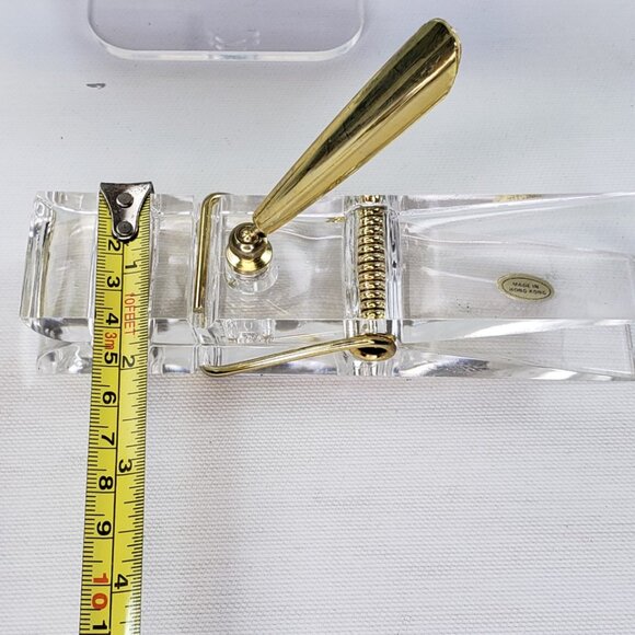 NEW Clear Acrylic Clothespin Memo Clip Ball Pen Letter Opener Vintage Hong Kong - Picture 10 of 10